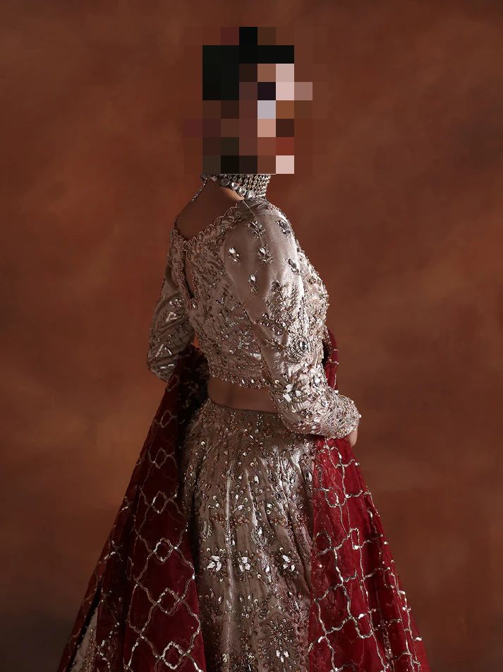 Fatima’s Antique Beige & Wine Bridal Dress