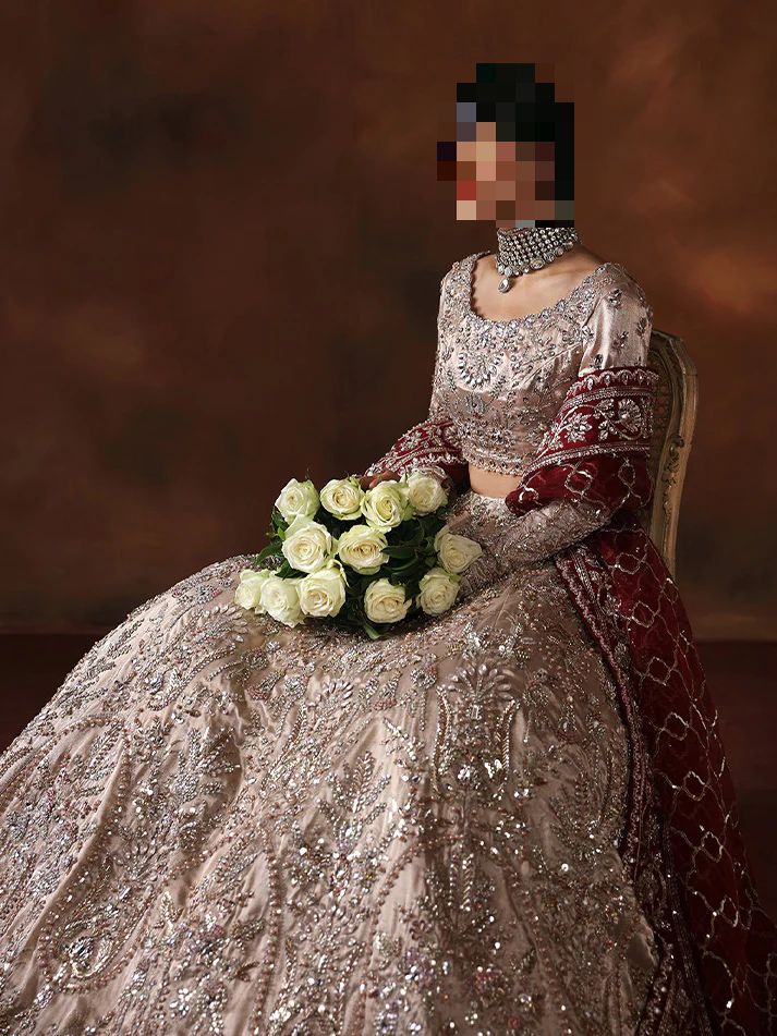 Fatima’s Antique Beige & Wine Bridal Dress