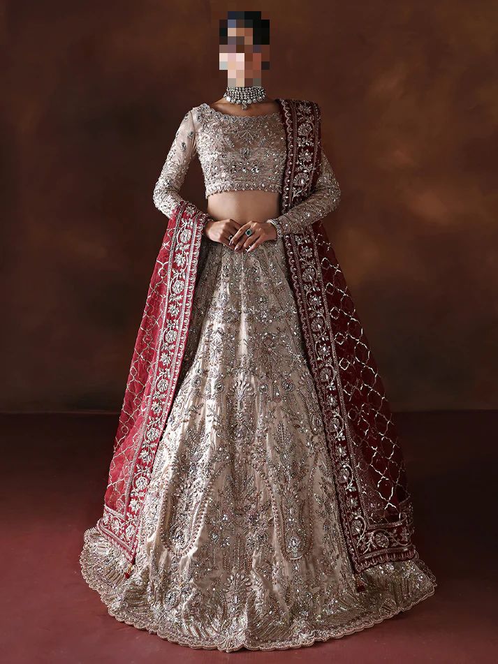 Fatima’s Antique Beige & Wine Bridal Dress