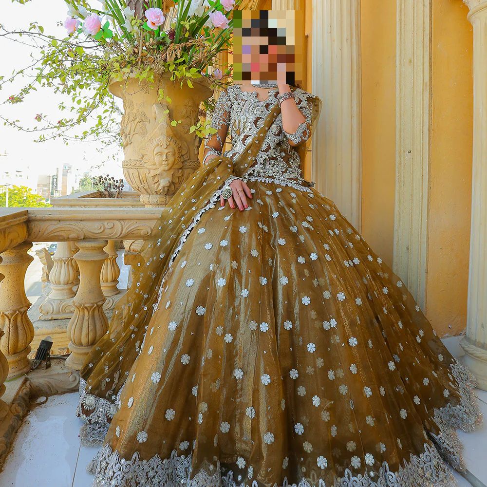 Fatima’s Antique Olive Wedding Dress