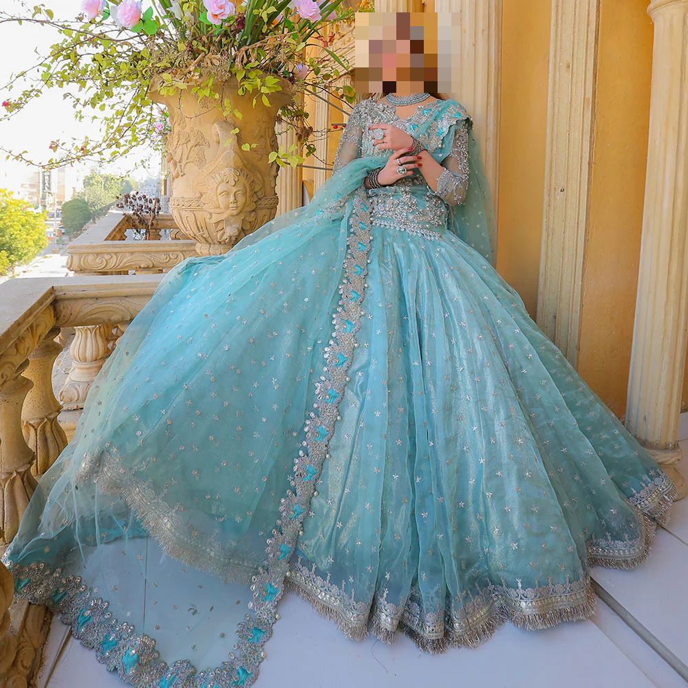 Fatima’s Aqua Blue Bridal Lehenga