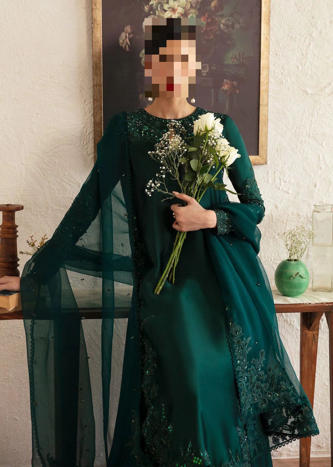 Fatima’s Bottle Green Party Dress
