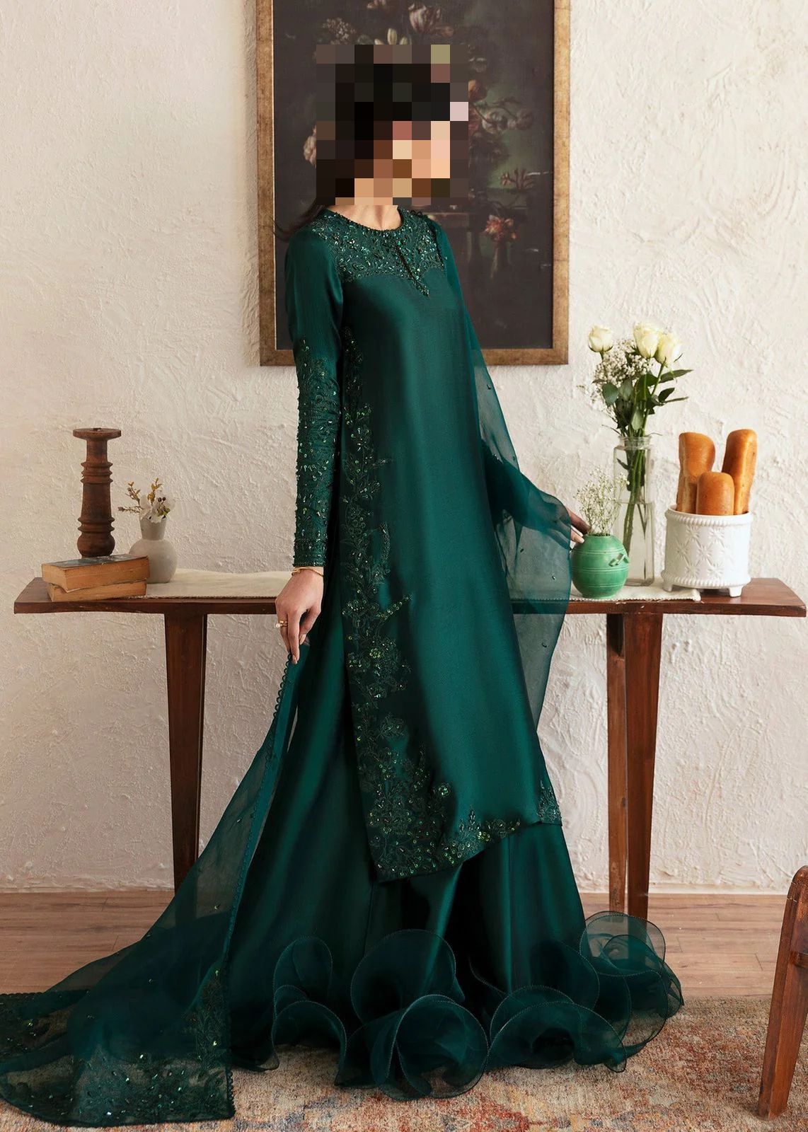 Fatima’s Bottle Green Party Dress