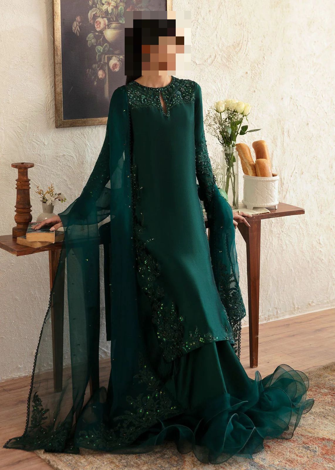Fatima’s Bottle Green Party Dress