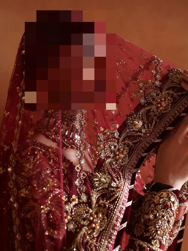 Fatima’s Classic Burgundy Red Bridal Dress