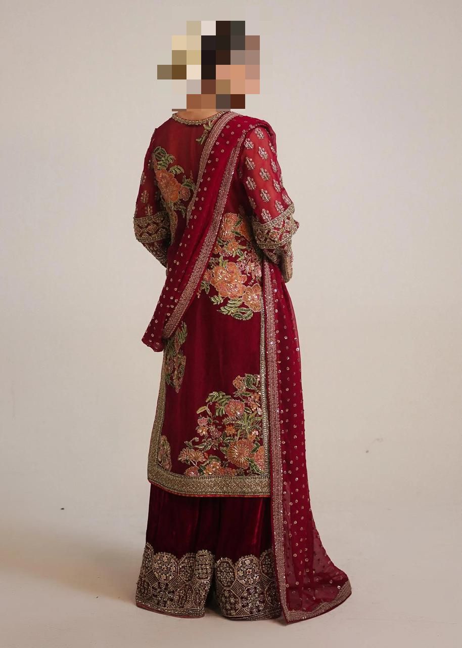 Fatima’s Deep Garnet Party Dress