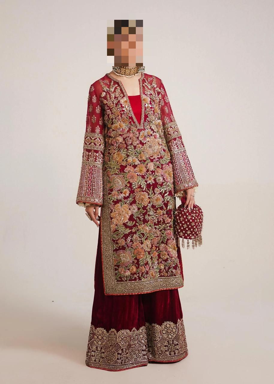 Fatima’s Deep Garnet Party Dress