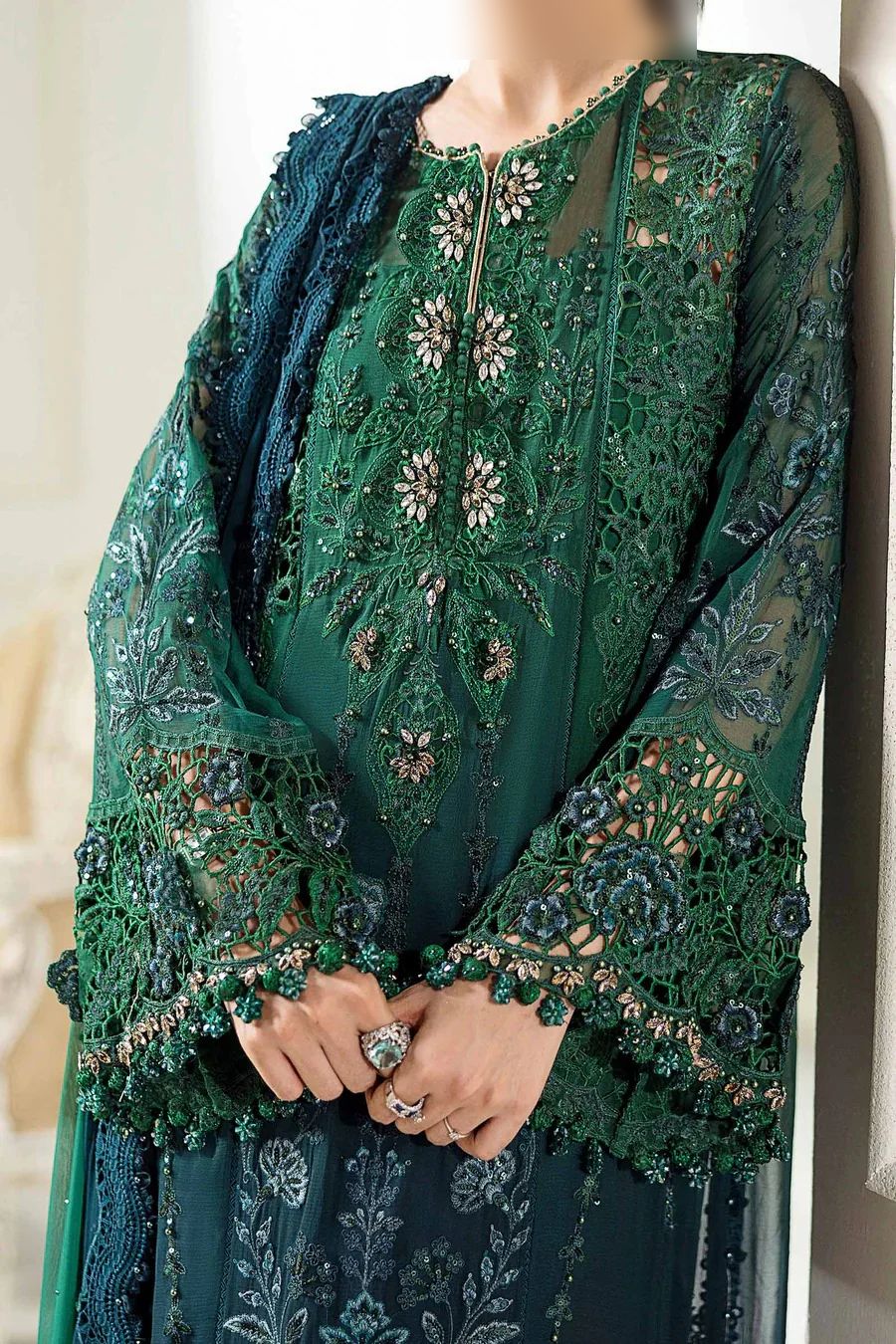 Fatima’s Deep Jade Evening Party Dress