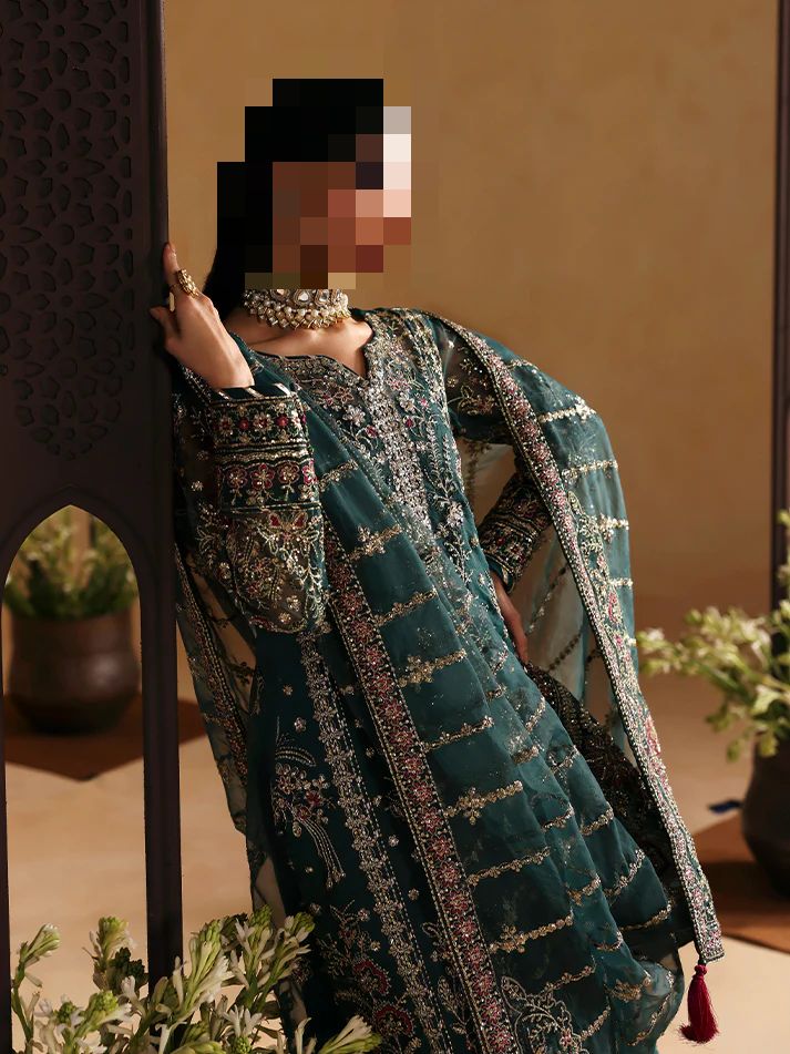 Fatima’s Deep Teal Green Wedding Dress