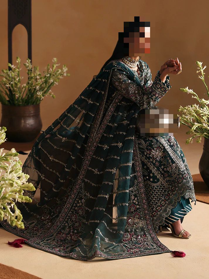 Fatima’s Deep Teal Green Wedding Dress
