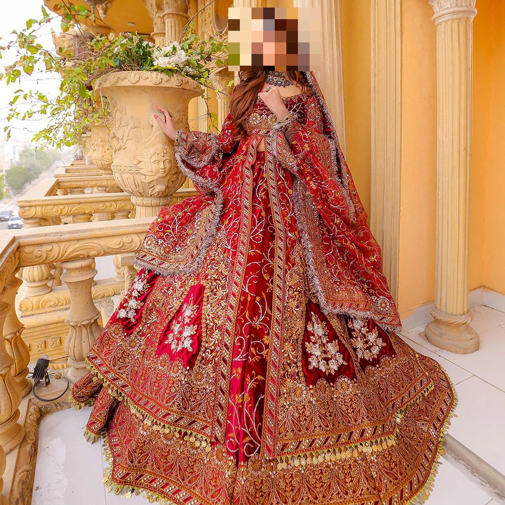 Fatima’s Dusty Rose & Antique Gold Wedding Dress