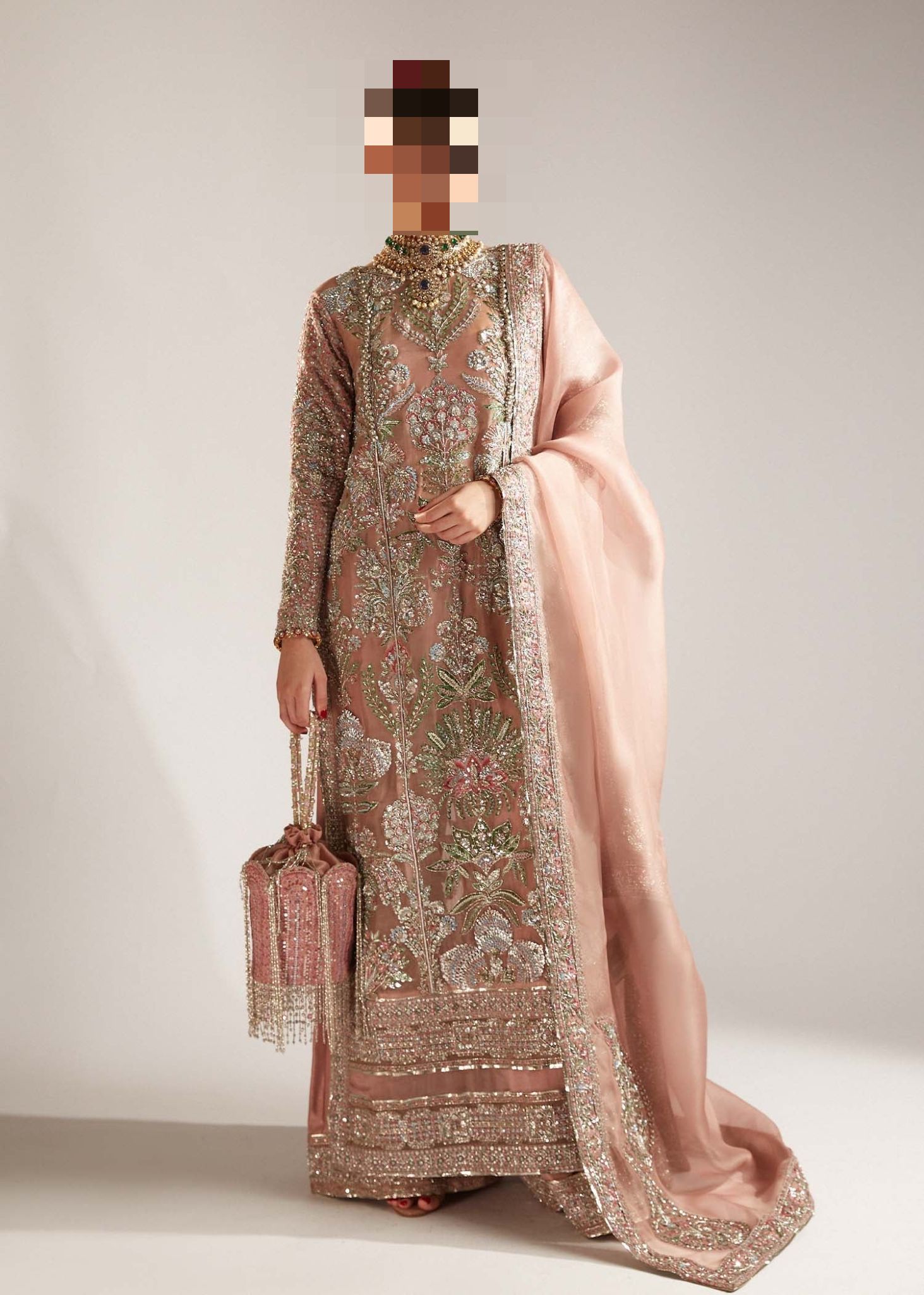 Fatima’s Dusty Rose Peach Party Dress