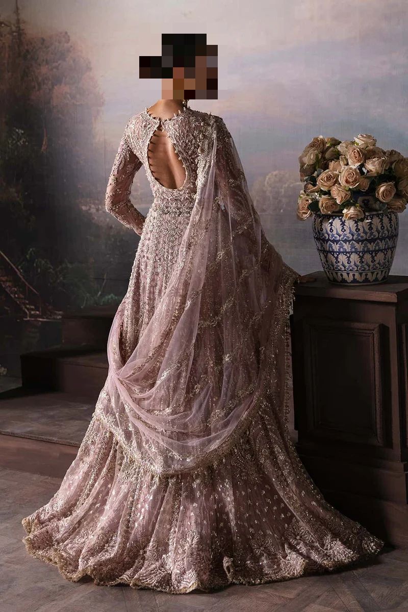 Fatima’s Elegant Mauve Blush Bridal Dress