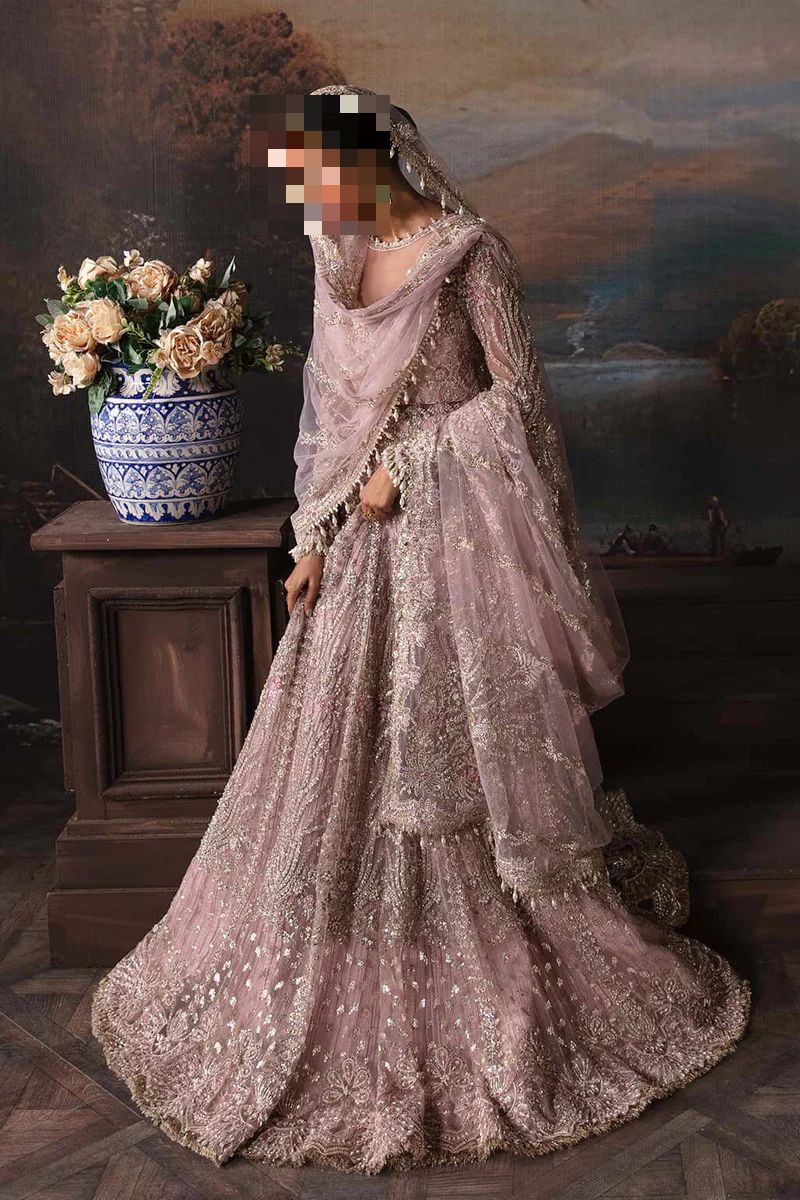 Fatima’s Elegant Mauve Blush Bridal Dress