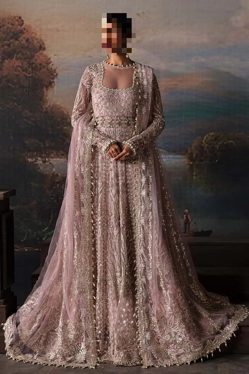 Fatima’s Elegant Mauve Blush Bridal Dress