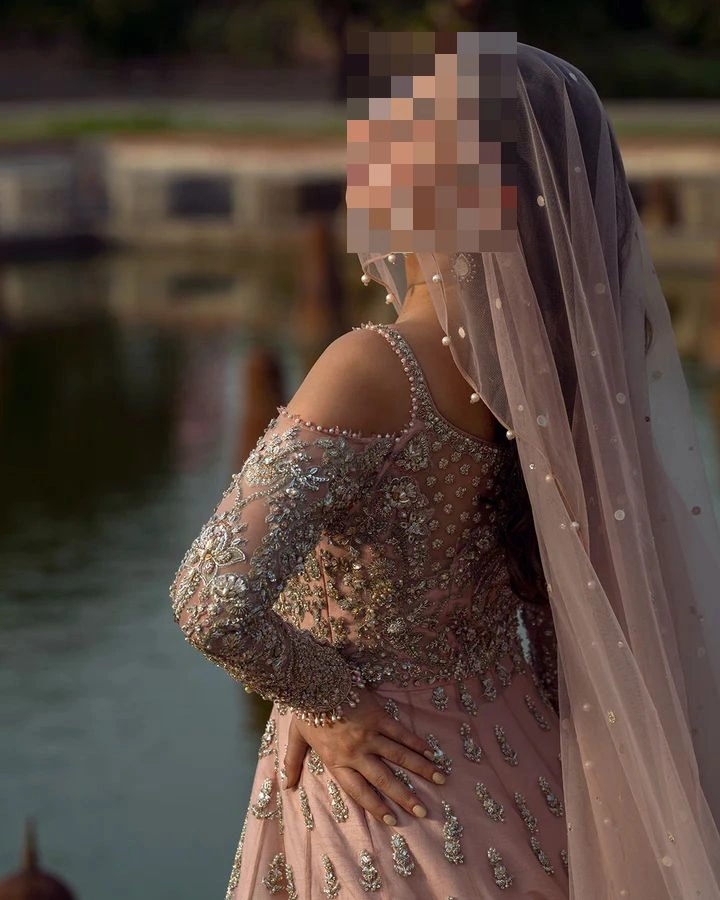 Fatima’s Elegant Pastel Pink Bridal Dress