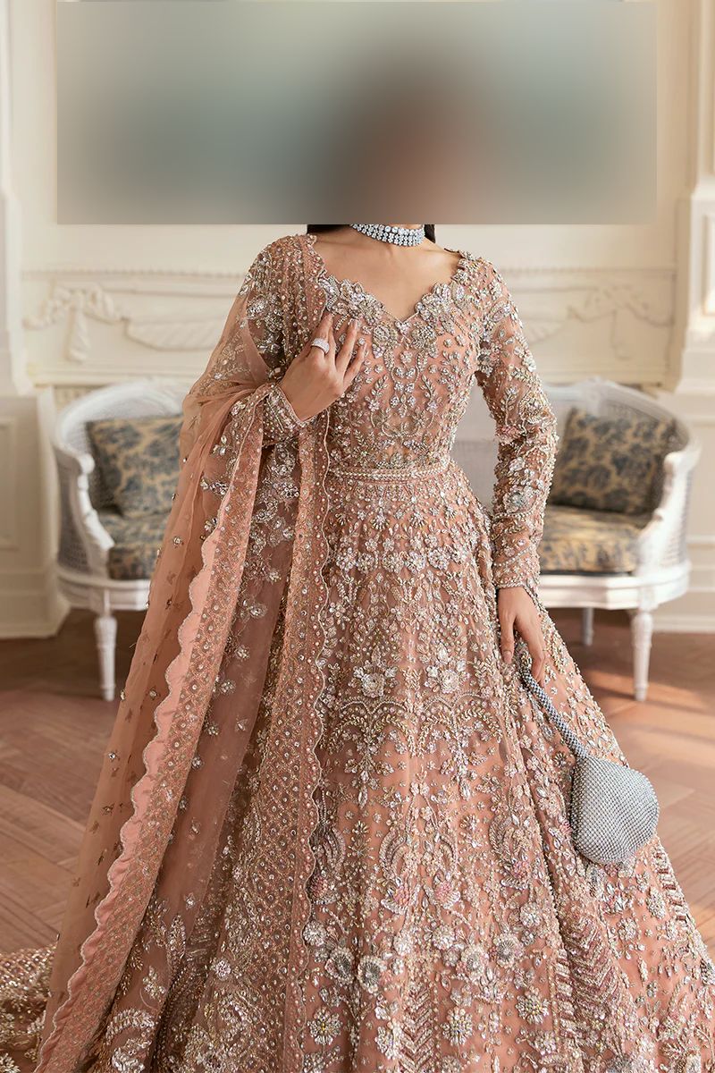 Fatima’s Elegant Peachy Nude Bridal Dress