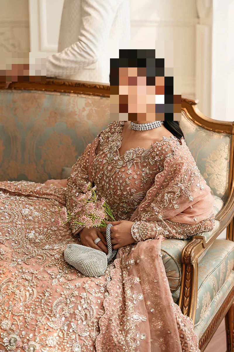 Fatima’s Elegant Peachy Nude Bridal Dress