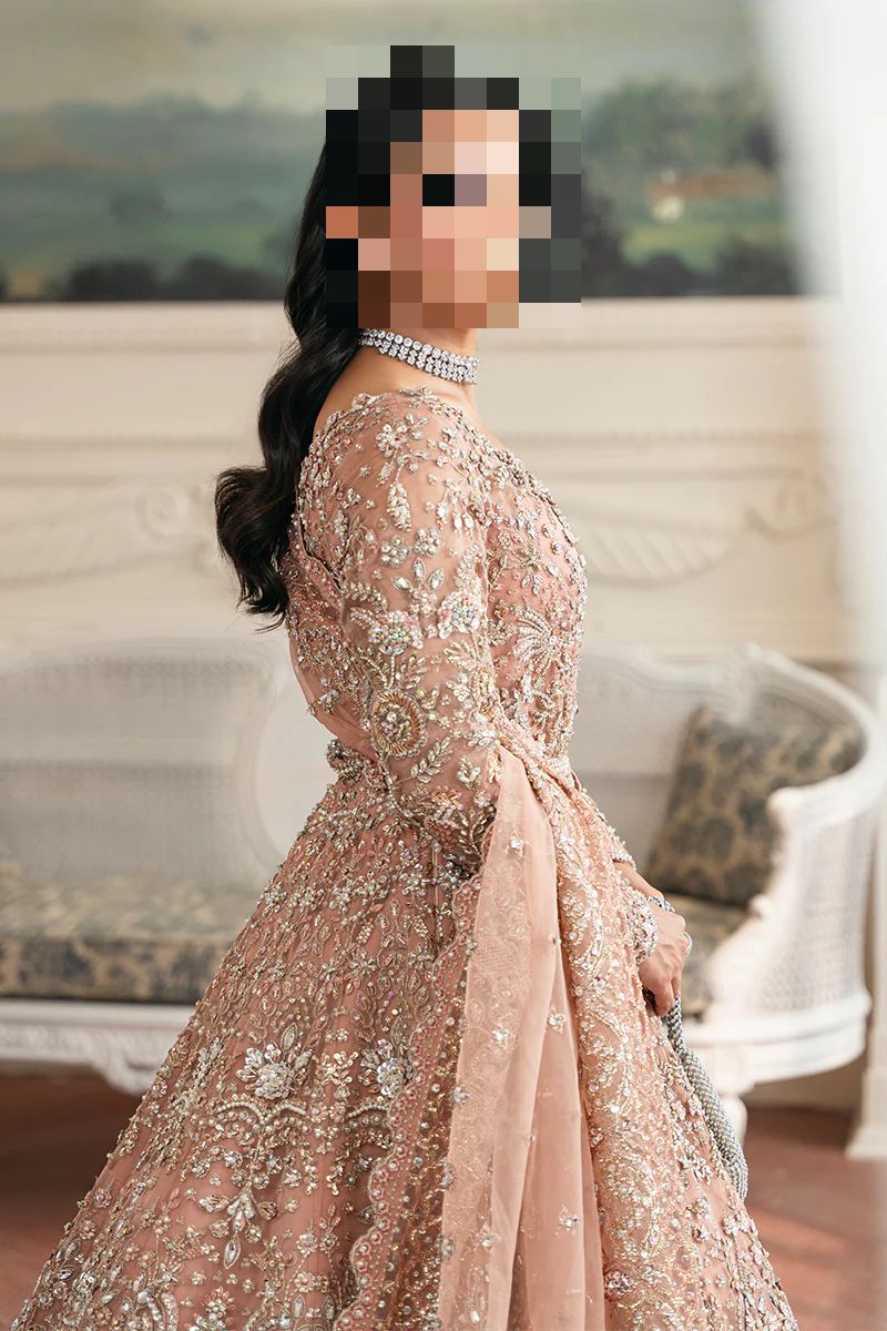 Fatima’s Elegant Peachy Nude Bridal Dress