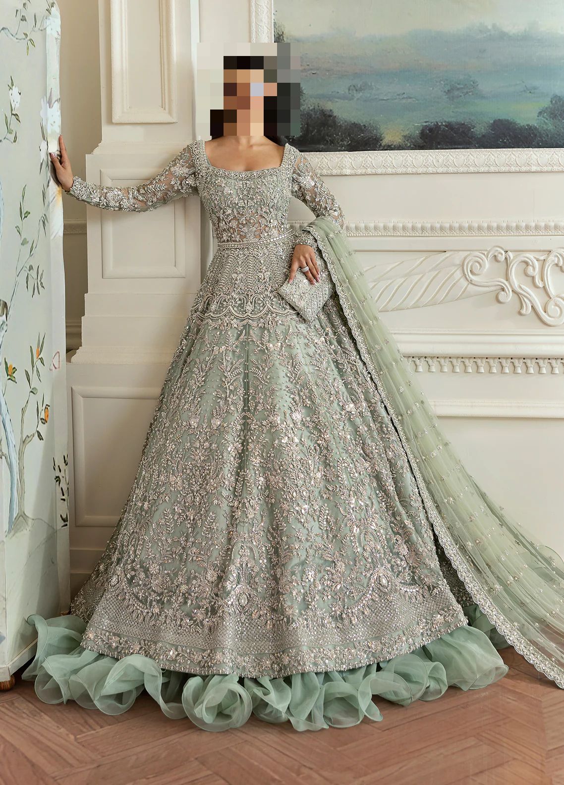 Fatima’s Enchanting Sage Green Bridal Dress