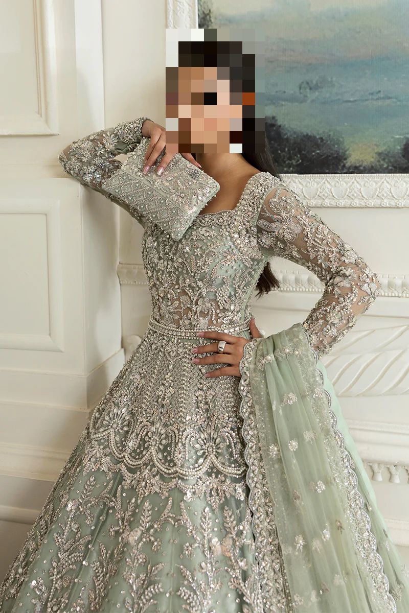 Fatima’s Enchanting Sage Green Bridal Dress