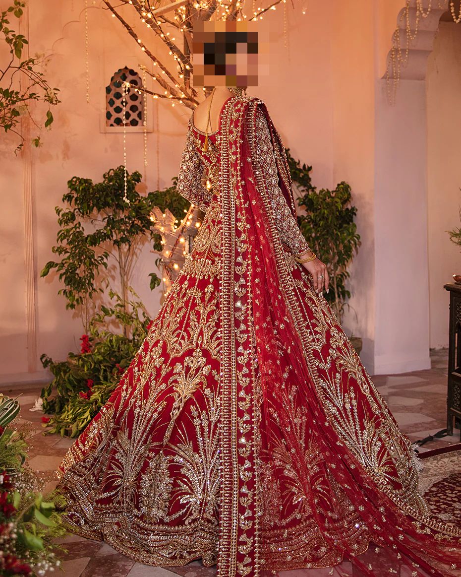 Fatima’s Enchanting Wine Red Bridal Dress
