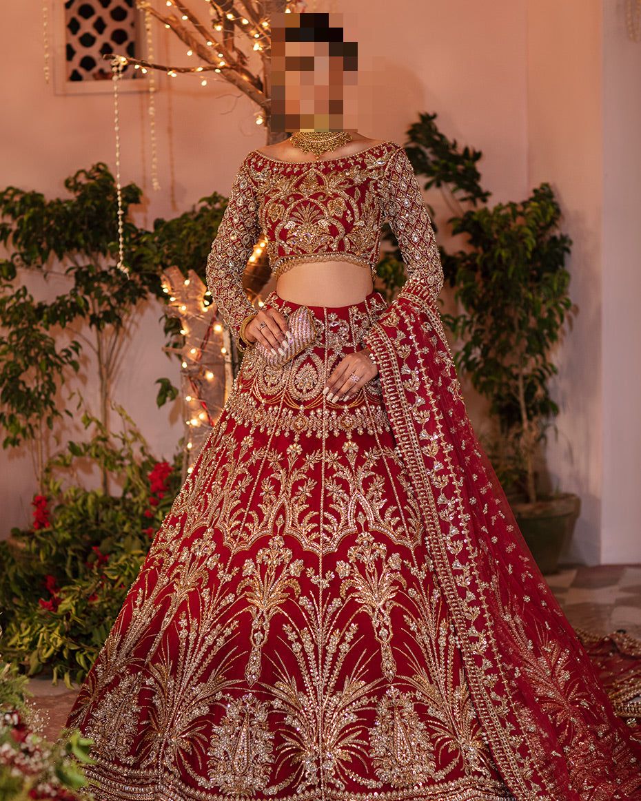 Fatima’s Enchanting Wine Red Bridal Dress