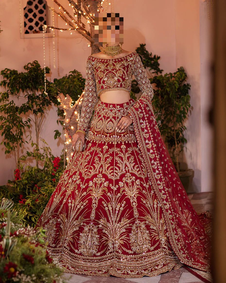 Fatima’s Enchanting Wine Red Bridal Dress