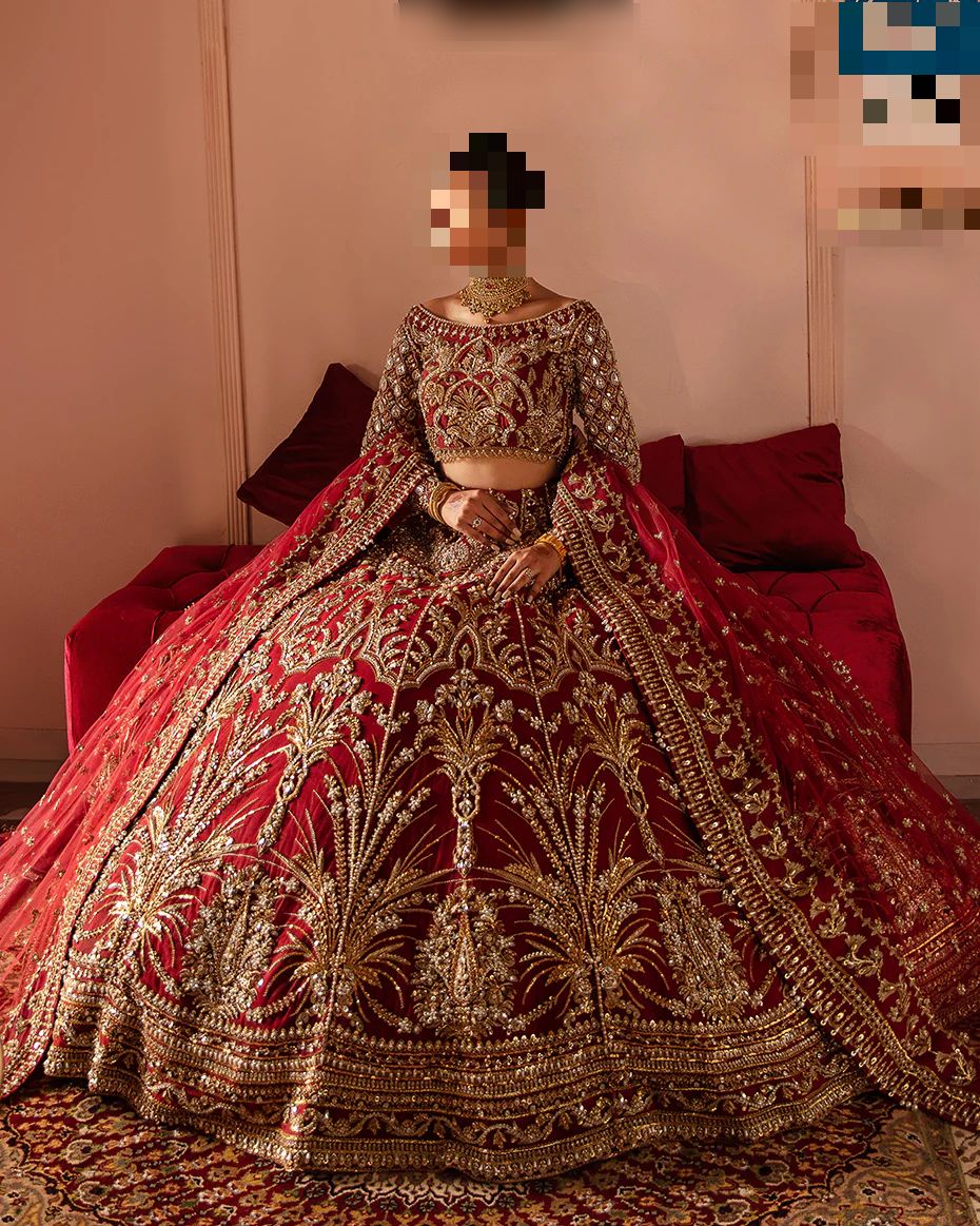 Fatima’s Enchanting Wine Red Bridal Dress