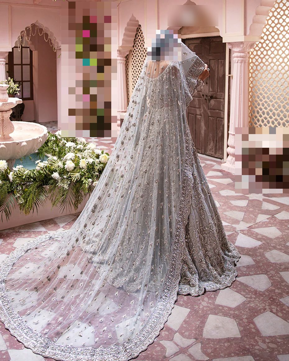 Fatima’s Glacier Grey Bridal Dress