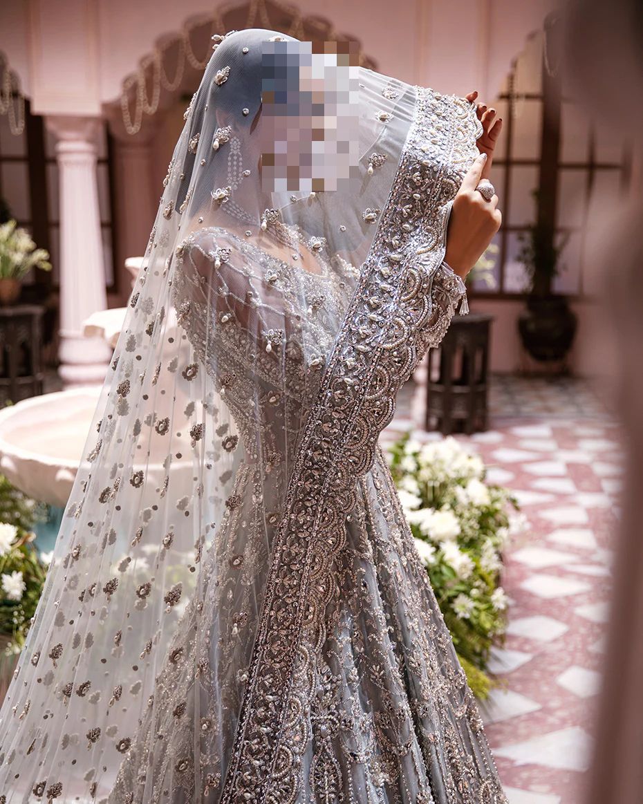 Fatima’s Glacier Grey Bridal Dress