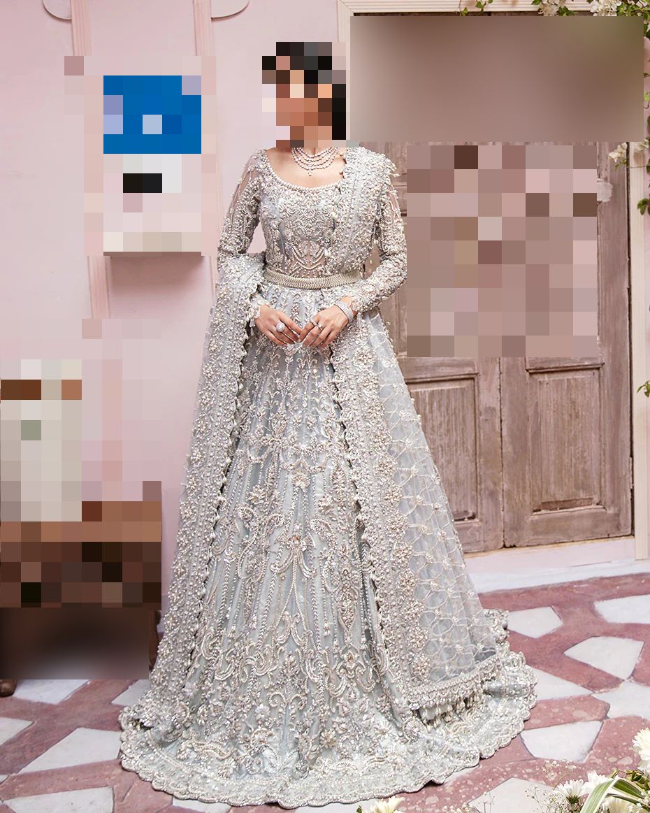 Fatima’s Glacier Grey Bridal Dress