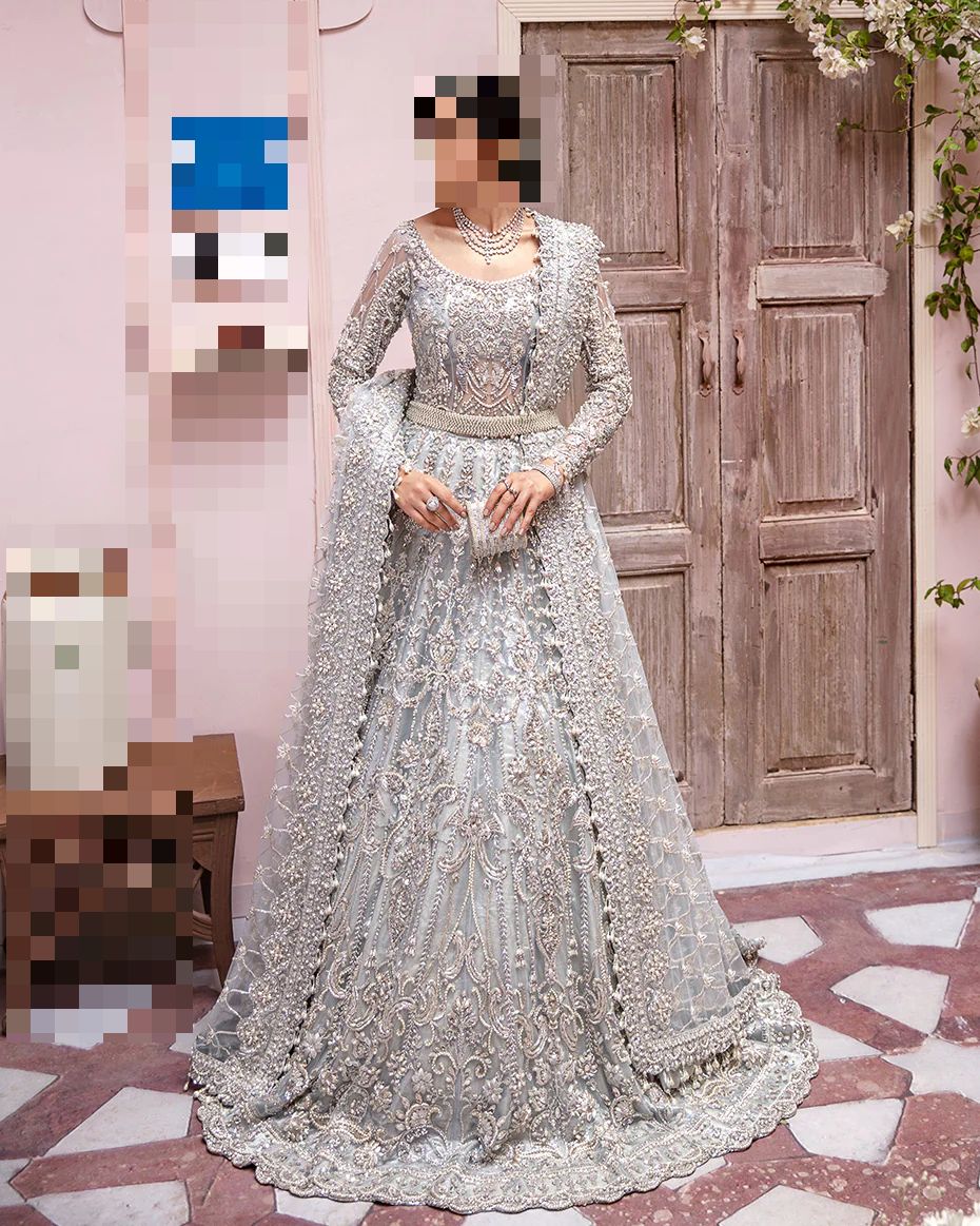 Fatima’s Glacier Grey Bridal Dress