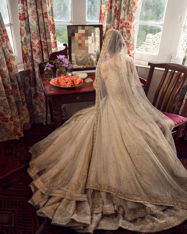 Fatima’s Graceful Champagne Ivory Bridal Dress