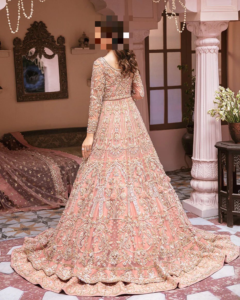 Fatima’s Graceful Soft Rose Pink Bridal Dress