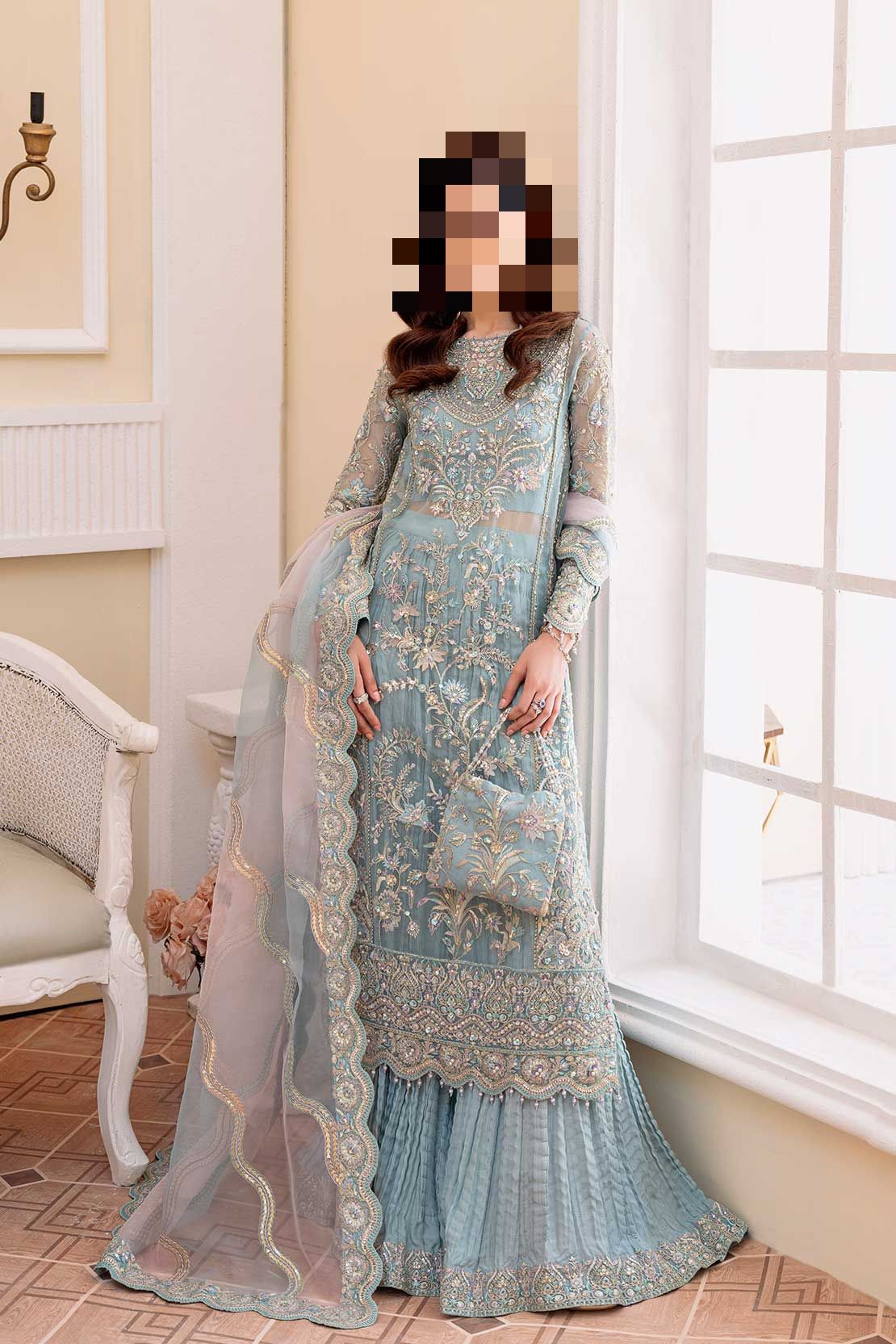 Fatima’s Ice Blue Party Dress