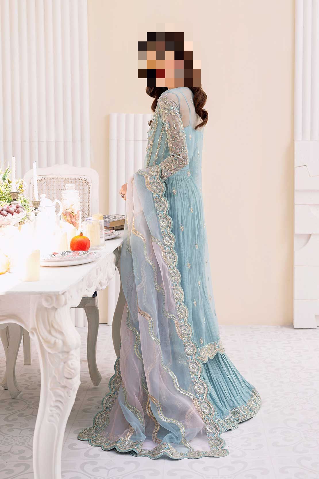 Fatima’s Ice Blue Party Dress