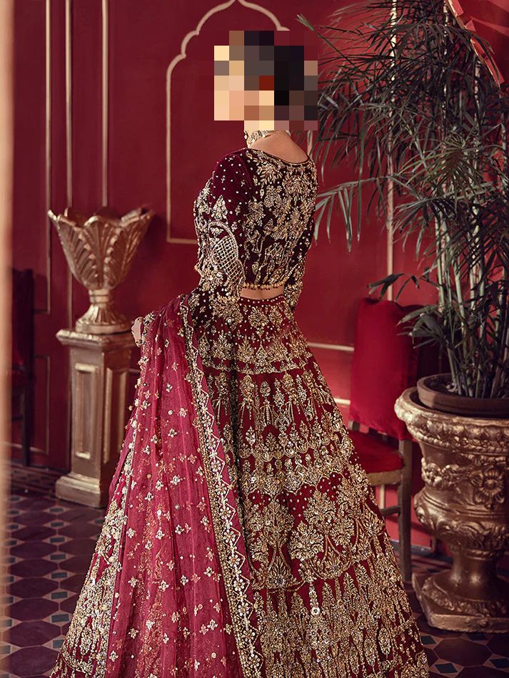 Fatima’s Lavish Burgundy Bridal Dress