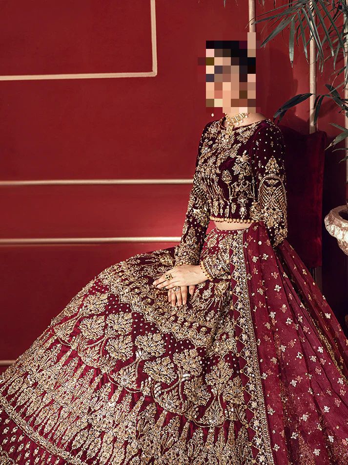 Fatima’s Lavish Burgundy Bridal Dress