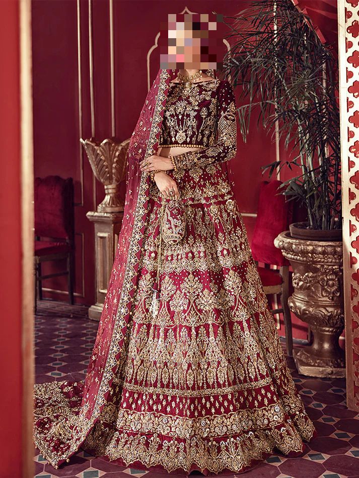 Fatima’s Lavish Burgundy Bridal Dress