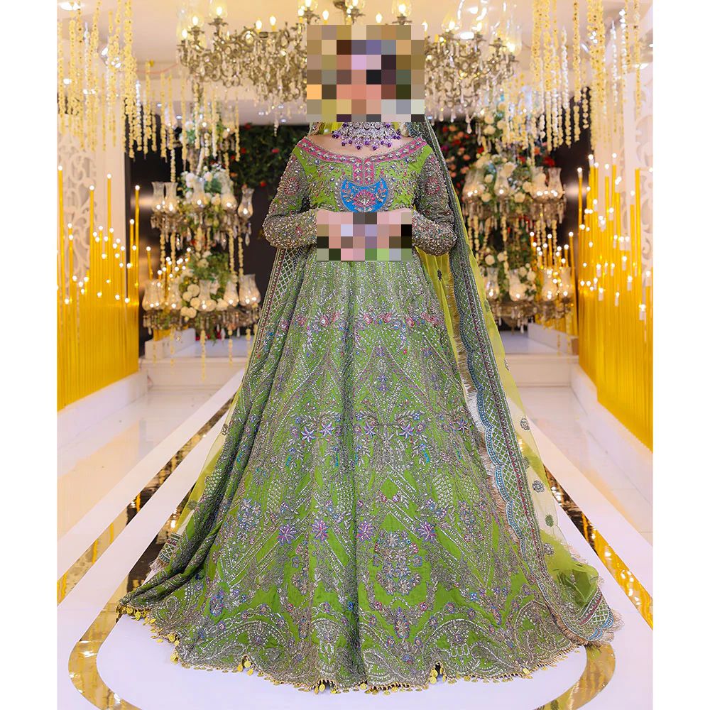 Fatima’s Lime Green & Multicolor Wedding Dress