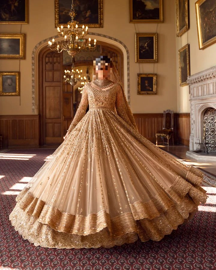 Fatima’s Luminous Golden Bridal Dress