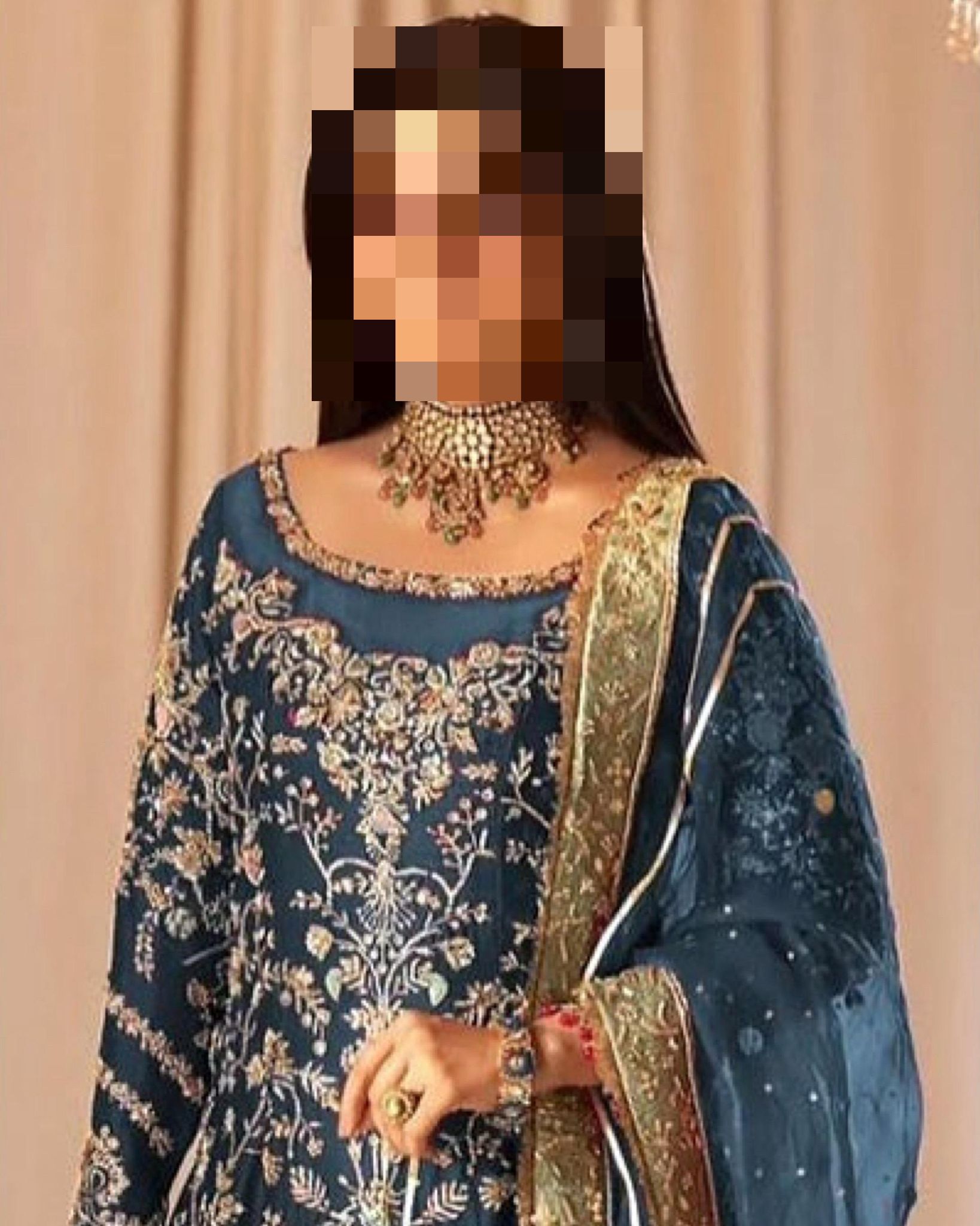 Fatima’s Midnight Sapphire Party Dress