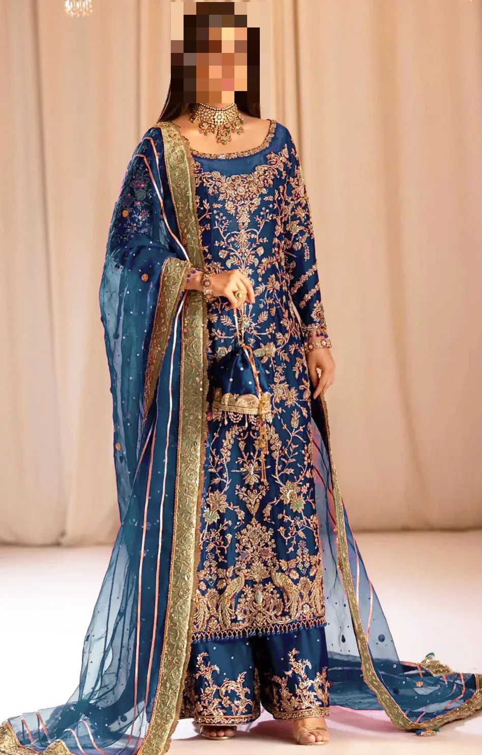 Fatima’s Midnight Sapphire Party Dress