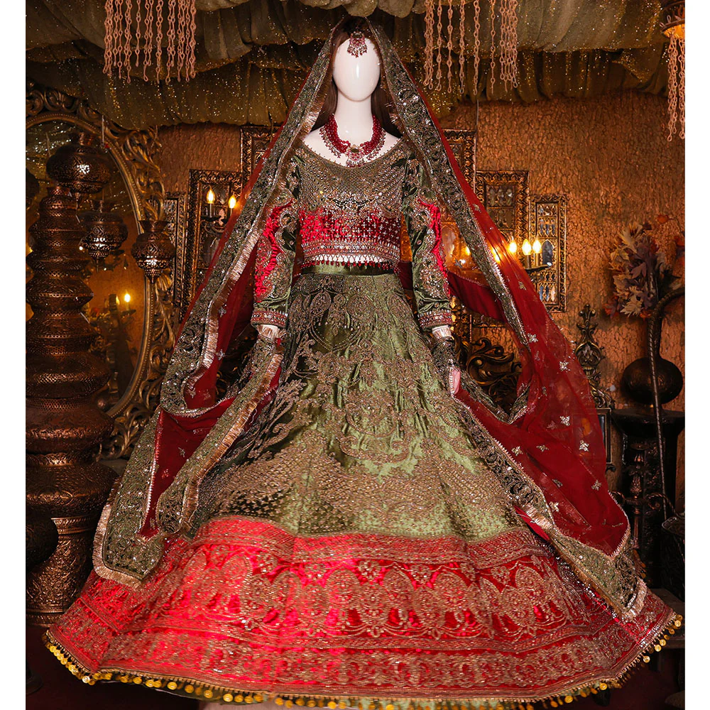 Fatima’s Olive Green & Deep Red Wedding Dress