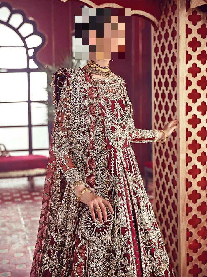Fatima’s Opulent Bridal Maroon Bridal Dress
