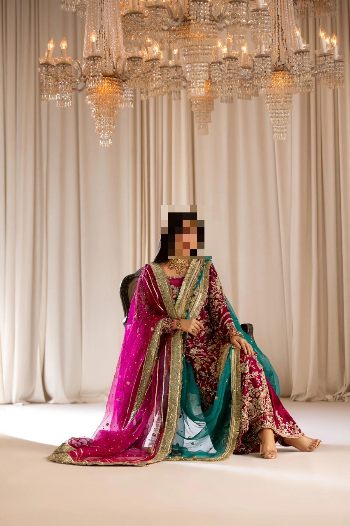 Fatima’s Opulent Deep Magenta Party Dress