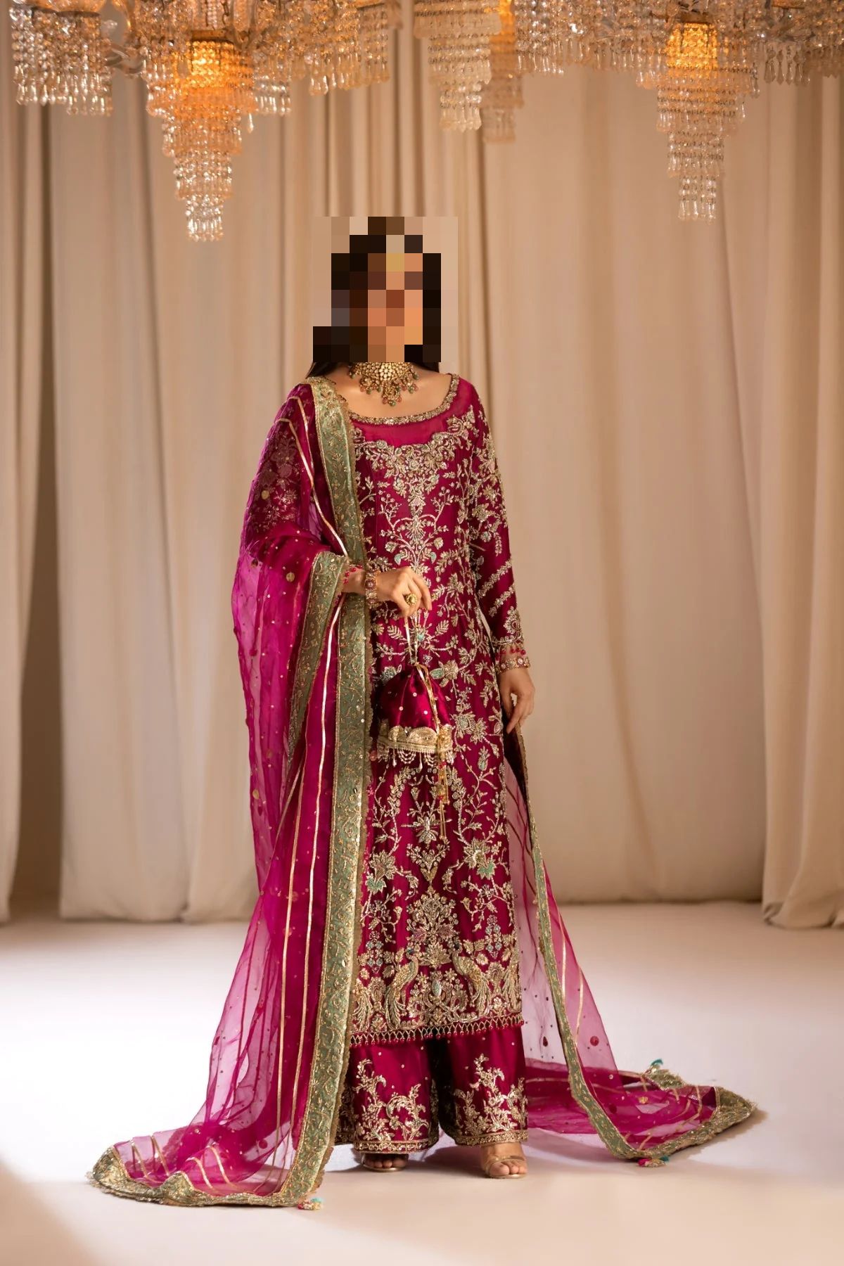 Fatima’s Opulent Deep Magenta Party Dress
