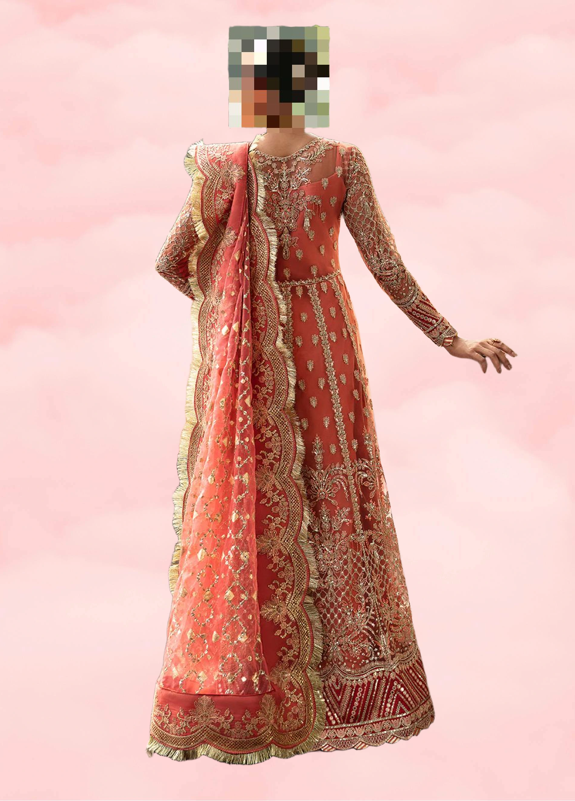Fatima’s Peach Coral Wedding Dress