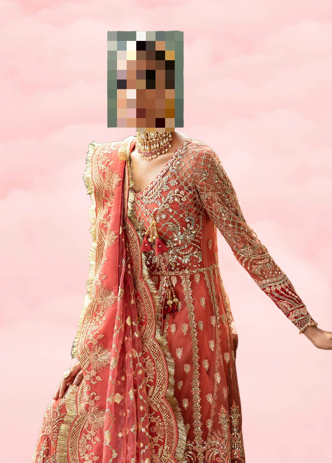 Fatima’s Peach Coral Wedding Dress